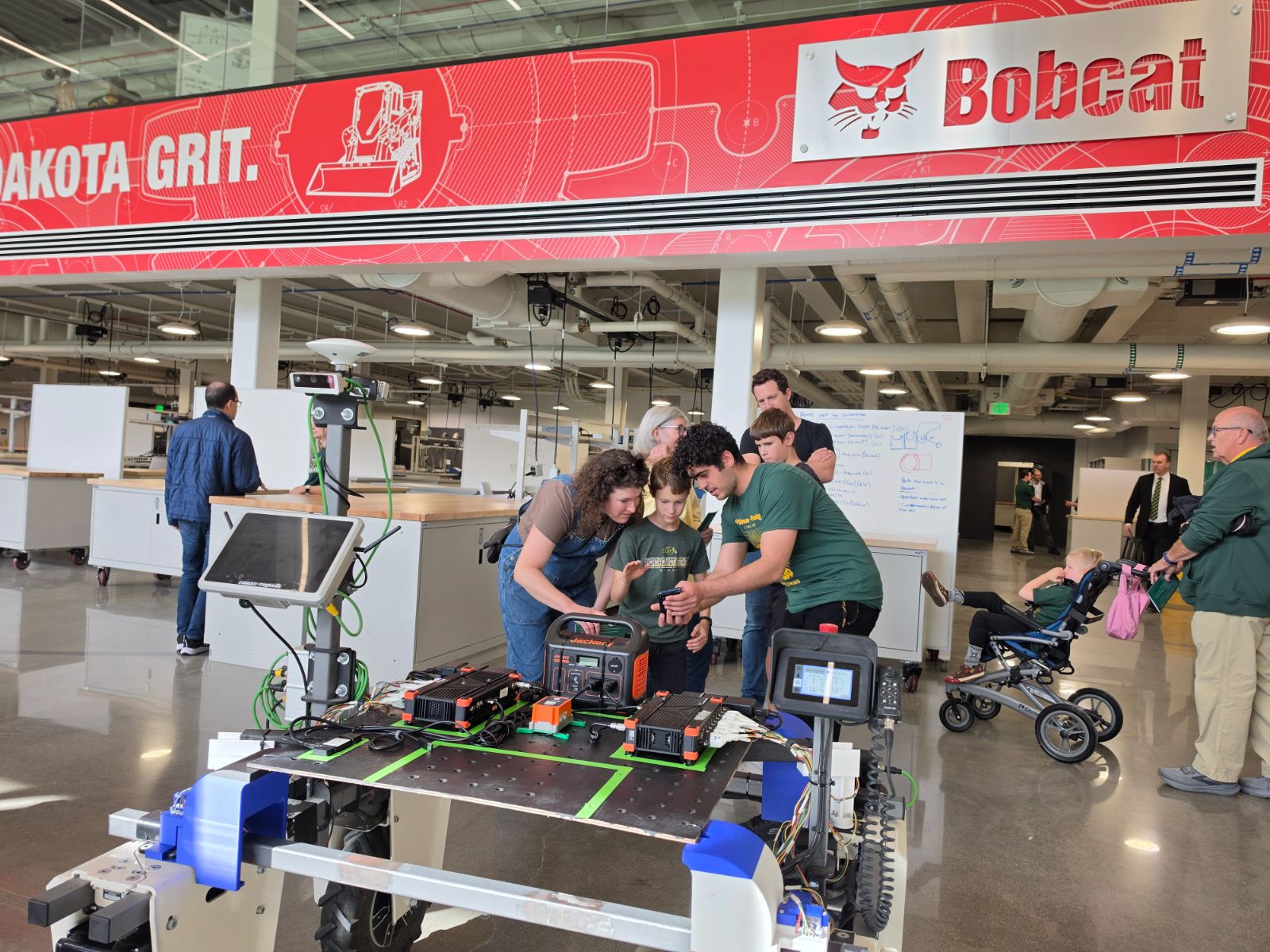 Families trying the UGV controls