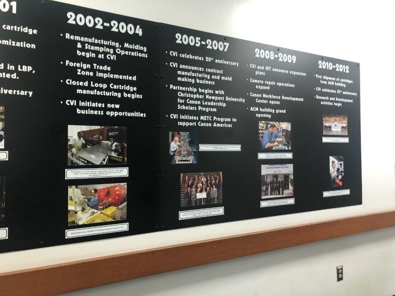 CANON Virginia company history wall