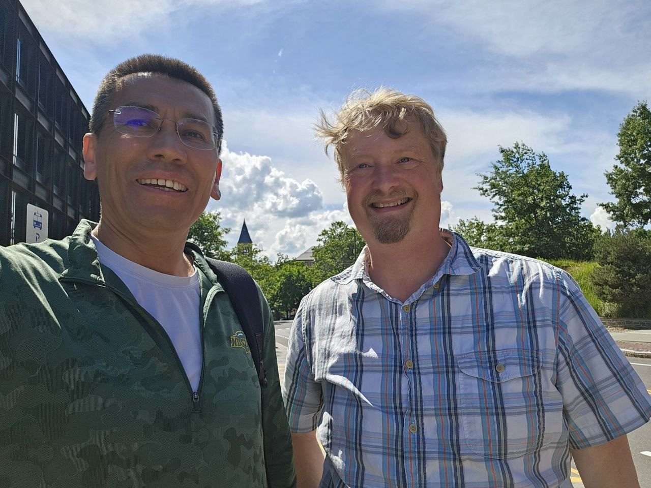 Dr. Eshkabilov with a colleague at Cornell University