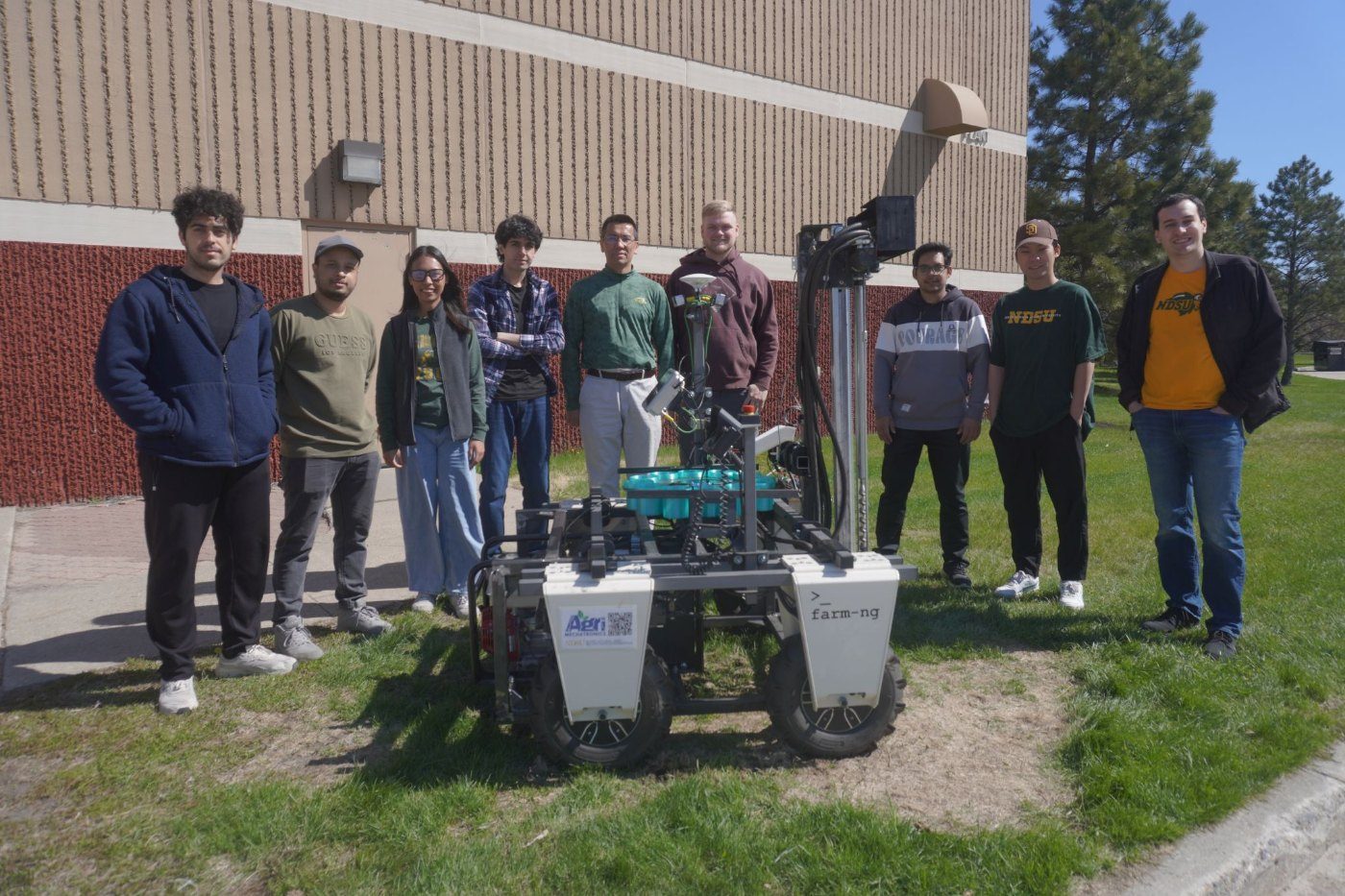 NDSU Farm Robotics Challenge team with the SoilXplorer robot